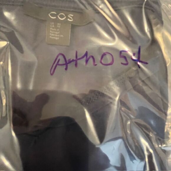 COS Navy Women's V-Neck Tee Short Sleeve Size XS - Picture 5 of 7